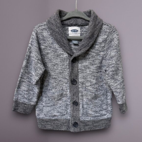 Old Navy Toddler Cardigan Gray Knit Shawl Collar Button Front 18-24M - Picture 2 of 8